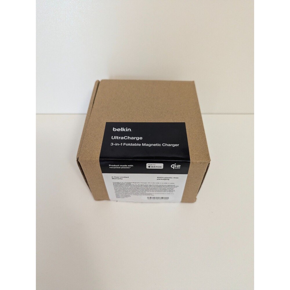 UltraCharge 3-in-1 Foldable Magnetic Charger with Qi2 25W, Black, Round Form